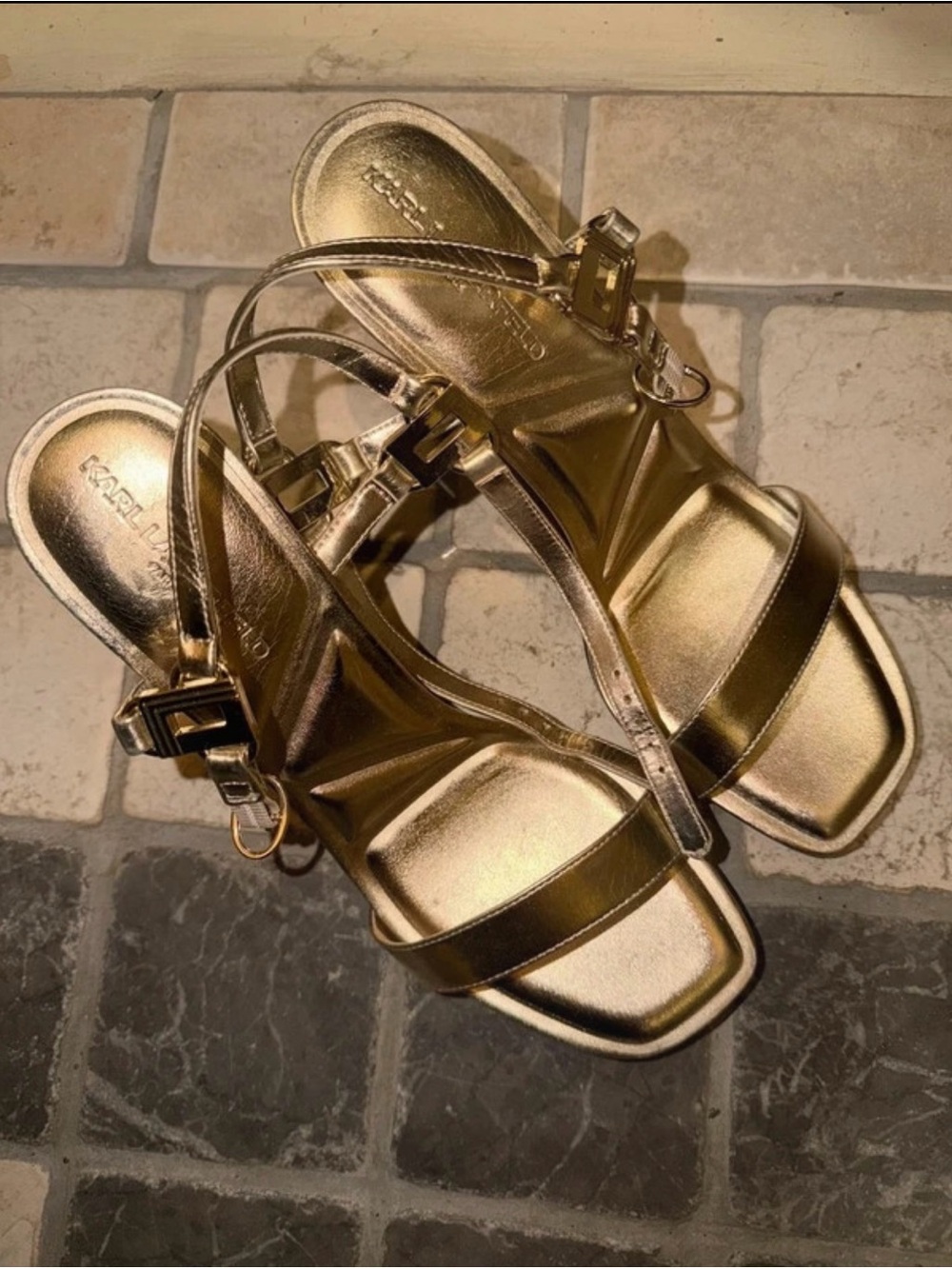 Karl Lagerfeld Metallic Gold High Heels